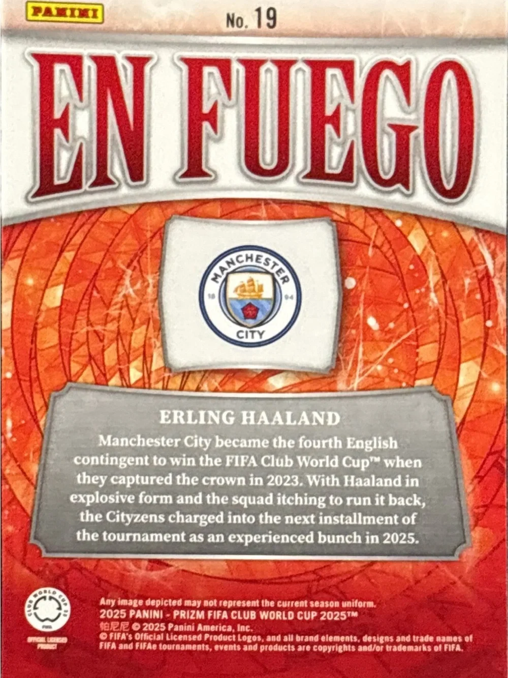 Panini Prizm En Fuego Erling Haaland Soccer Trading Card